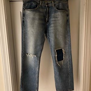 Levi’s factory distressed acid wash jeans